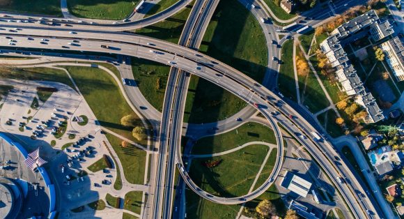 pexels-photo-681347-681347 Aerial photograph of a complex highway interchange, capturing dynamic city traffic.
